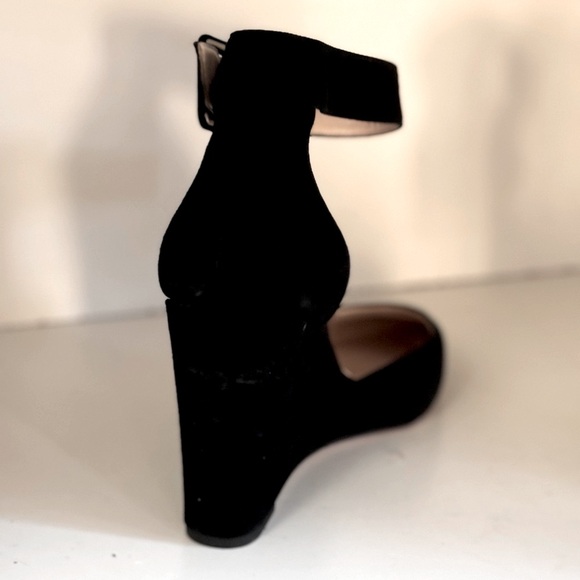 Jessica Simpson black ankle strap wedge heels 8.5 - Picture 7 of 9